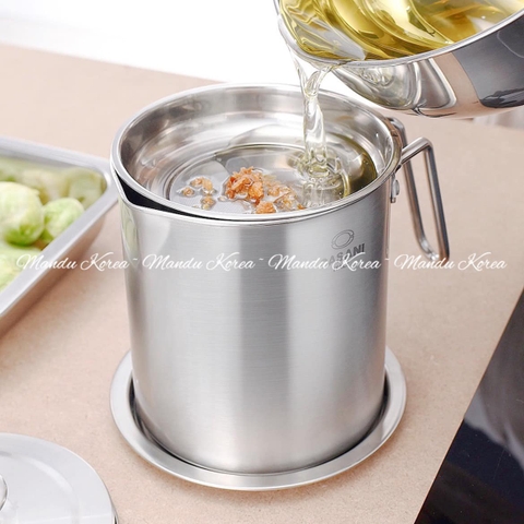 Ca lọc dầu ăn Casani đa năng 2L inox cao cấp sáng bóng