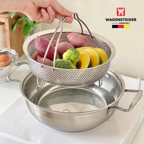 Rổ hấp inox Wagensteiger 22cm dùng trong lò nướng và nồi hấp