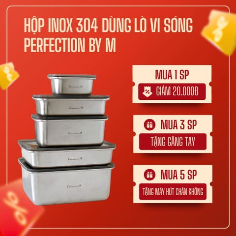 Hộp inox 304 dùng lò vi sóng Perfection by M