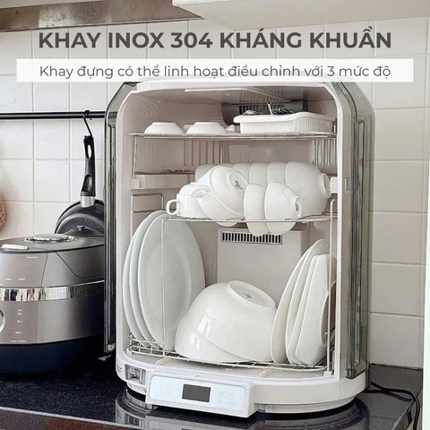 Máy Sấy Bát UV Chefborn 75L có chế độ tiệt trùng không nhiệt cho đồ nhựa