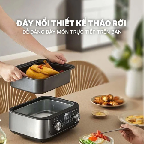 Nồi lẩu hấp điện Joyoung 2 tầng tiện lợi