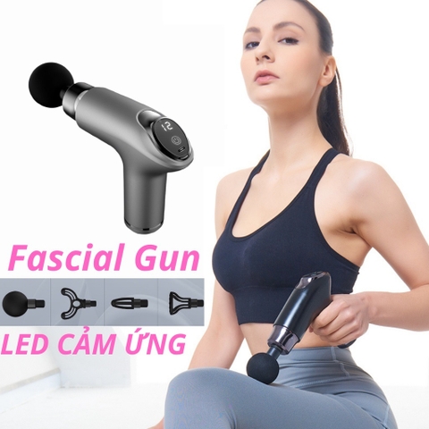 {Đủ Mẫu} Máy Massage Trị Liệu Gun Fascial Rung Tần Số Cao Di Động 4 Đầu Thư Giãn Cơ