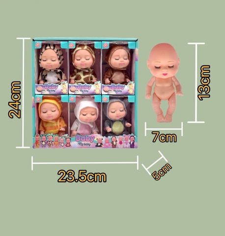 {Đủ Mẫu} Bộ 6 Búp Bê  13 cm 5 inch Em Bé Sơ Sinh Doll