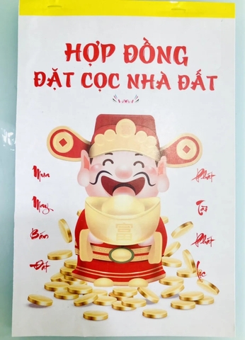 Hợp đồng đặt cọc nhà đất 3 liên Khổ F4 (21*33) cm lớn hơn A4  Giấy đẹp láng mịn và nhận mực tốt PVN5691