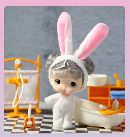 Búp Bê Em Bé Kawaii Mini OB 10 Cm = 3 Inch Kèm Trang Phục Động Vật Dễ Thương