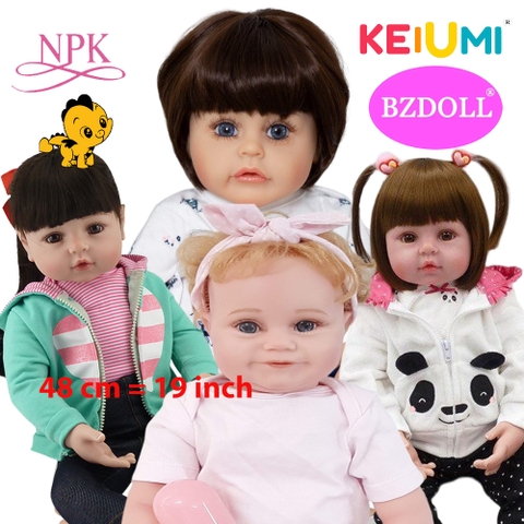 Búp Bê Thân Gòn + Thân Nhựa Mềm Mại 48 cm = 18 inch Reborn Silicon Vinyl Doll