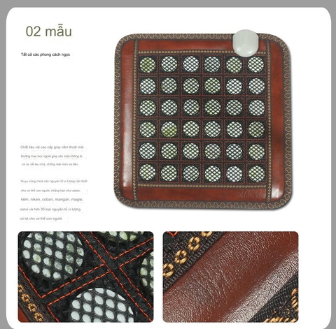 {Đủ Mẫu} Thảm Đệm Ấm Ngọc Bích Vuông 45 x 45 cm Đá Nóng Hàn Quốc, Nệm Sưởi Ấm Massage Trị Liệu 220V Món Quà Sức Khoẻ