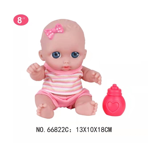 {Đủ Mẫu} Búp Bê Nhựa Cao Cấp Tái Sinh 21 cm 8 inch Mắt To 3D Reborn Vynil Baby Doll