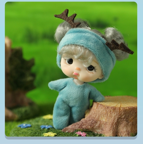 Búp Bê Em Bé Kawaii Mini OB 10 Cm = 3 Inch Kèm Trang Phục Động Vật Dễ Thương