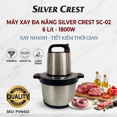 Máy Xay Đa Năng Silver Crest SC-02 6 Lít 1800W Xay Nhanh Tiết Kiệm Thời Gian PVN453