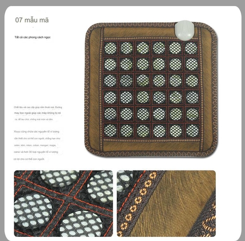 {Đủ Mẫu} Thảm Đệm Ấm Ngọc Bích Vuông 45 x 45 cm Đá Nóng Hàn Quốc, Nệm Sưởi Ấm Massage Trị Liệu 220V Món Quà Sức Khoẻ
