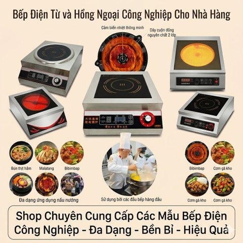 {Đủ Mẫu} Bếp Điện Từ và Hồng Ngoại Công Nghiệp Cho Nhà Hàng