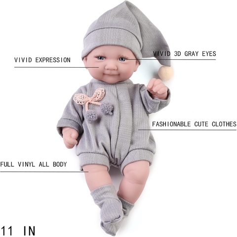 Búp Bê Nhựa Mềm Beem Jun 11 Inch 28cm Vinyl Reborn Doll