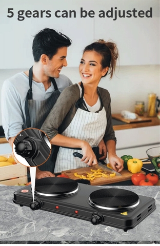 🔥 BẾP ĐIỆN Đôi Dùng Cho Gia Đình 2 MẶT 2000W – ELECTRIC HOT PLATE