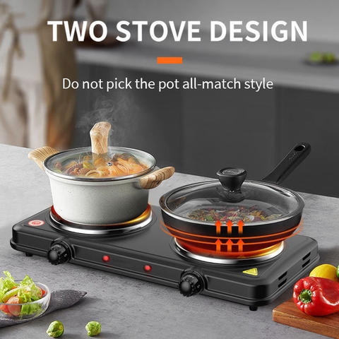 🔥 BẾP ĐIỆN Đôi Dùng Cho Gia Đình 2 MẶT 2000W – ELECTRIC HOT PLATE