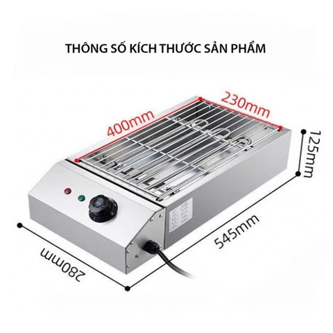 Bếp Điện Không Khói, Bếp Nướng Hải Sản BBQ 2800W  Đa Năng Nướng Thịt Xiên, Hải Sản, Đồ Ăn Nhanh