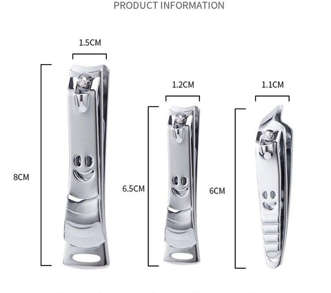 Bộ 3 Dụng Cụ Bấm Móng Tay Mặt Cười Bằng Thép Không Gỉ Cao Cấp Toe Nail Clipper Cutter PVN4783