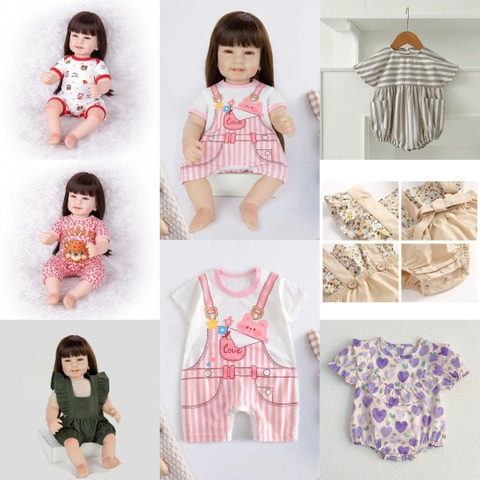 {Đủ Mẫu} Bộ Quần Áo Trẻ Em Sơ Sinh 5–8kg Váy Công Chúa, Búp Bê Tái Sinh 50–55–66cm