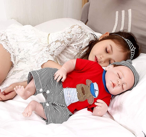 {Đủ Mẫu} Búp Bê Tiền Sản Thân Nhựa 55 cm 22 inch NPK Full Silicone Body Reborn Doll