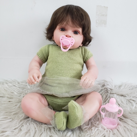 [Đủ mẫu] Búp Bê 55 cm = 22 inch Thân Gòn Mềm Mại  Reborn Silicon Vinyl Doll