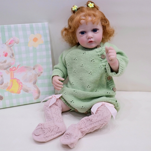 [Đủ mẫu] Búp Bê 55 cm = 22 inch Thân Gòn Mềm Mại  Reborn Silicon Vinyl Doll