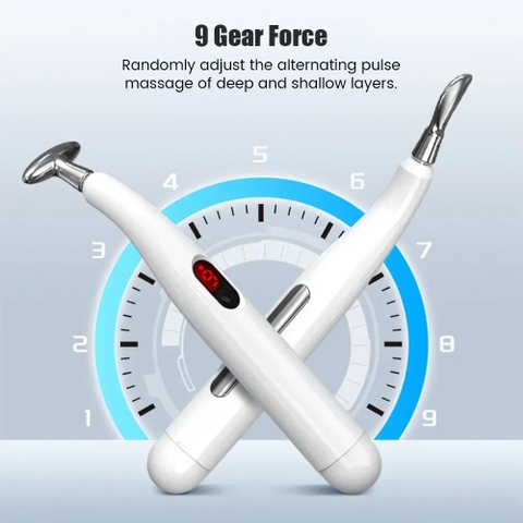 Bút Massage Châm Cứu Xung Điện Trị Liệu 912SR 5 Đầu Dò Sạc USB Làm Giảm Đau Nhức Hiệu Quả PVN6539