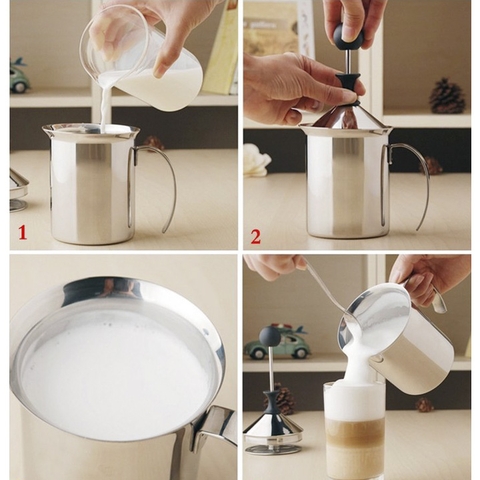 Ca Đánh Sữa Lạnh Tạo Bọt Sữa Đa Năng, CA SỤC  Inox 304 Double Mesh Milk Frother