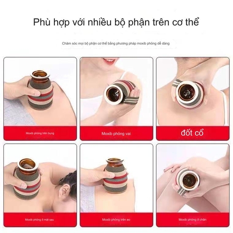 Combo Cốc Phù Dương Xông Hơ Tặng 54 Nhang Ngải, Bản Đồ Huyệt Trị Hàn Ẩm Massage, Giác Hơi, Cạo Gió, Chải Thông Kinh Lạc PVN6783