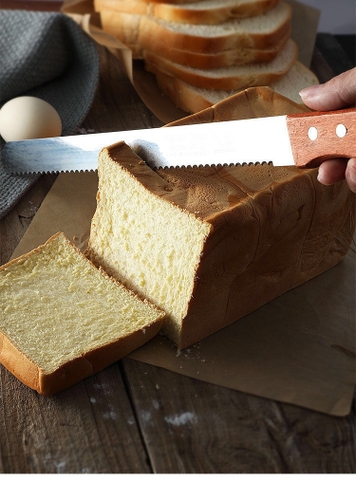 {Đủ Size} Dao Răng Cưa 8 inch + 10 inch + 12 inch Cắt Bánh Mì, Bánh Bông Lan_ Răng Cưa Dày Cán inox bền bỉ, chắc chắn Gỗ Tay Cầm Bằng Gỗ