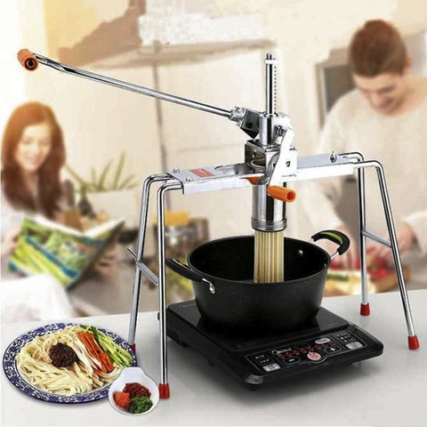 Dụng Cụ Ép Làm Mì, Bún, Bánh Canh Inox 4 Chân + 4 Mặt Ép Cao Cấp SP000049