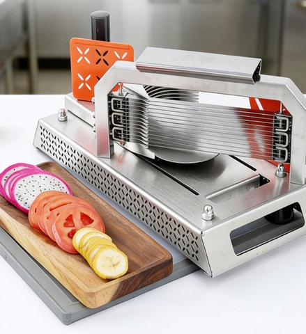 Máy Thái Cà Chua Inox 304 Cầm Tay – Dụng Cụ Cắt Lát Rau Củ Quả Đều Nhanh, Lưỡi Dao Tháo Rời PVN9606