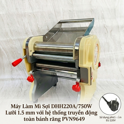 {Đủ Mẫu} Máy Làm Mì Sợi DHH220C/750W + Trộn bột Cán Hoành Thánh, Bánh Canh, Bánh Bao Ramen Chinese Noodles Fried