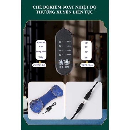 Gối Thảo Dược Ngải Cứu Giúp Giảm Đau Nhức Xương Khớp, Có Chức Năng Làm Nóng Bằng Điện, Hỗ Trợ Dưỡng Sinh.