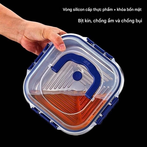 Hộp Đựng Thực Phẩm 1800 ml Inox Salad Trái Cây Hộp Cơm Trưa Có Nắp Cắm Trại PVN10050