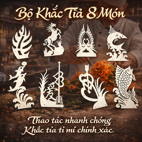 Khuôn Inox Khắc Dưa Hấu Trái Cây Tạo Hình Rau Củ Quả Nhanh, Tiện Dụng Mold Fruit Carving Shaping Tool DIY Stainless Steel Melon Watermelon Restaurant Tool