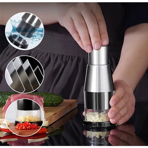 {Đủ Mẫu} Dụng Cụ Nghiền Tỏi Hành Thông Minh Bằng Thép Không Gỉ Tiện Dụng, An Toàn