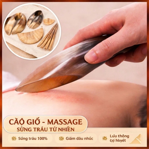 💆‍♂️{Đủ Mẫu} BỘ DỤNG CỤ MASSAGE & CẠO GIÓ, GỘI ĐẦU DƯỠNG SINH BẰNG SỪNG TỰ NHIÊN
