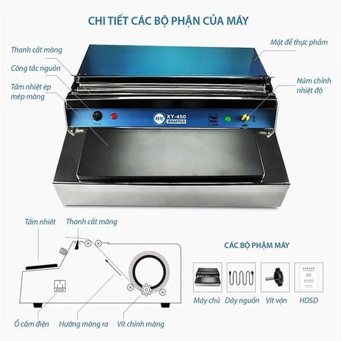 MÁY BỌC MÀNG THỰC PHẨM HW450 INOX – CẮT MÀNG TỰ ĐỘNG | PVN9679