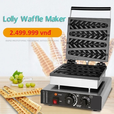 {Đủ mẫu}  Máy Làm Bánh Đường Phố Hình Vuông 410*305*240mm Waffles Maker Electric 1750W 220V Machine