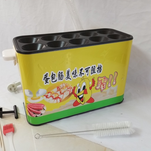 {Đủ Mẫu} Máy Làm Bánh Xài Điện & Gas Máy Trứng Cuộn Xúc Xích 10 Ống Cuộn Tròn 10 Holes Egg Roll Maker Sausage Rolling Breakfast Machine