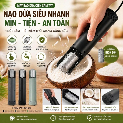 👉 Máy nạo dừa điện | Máy ép cùi dừa mini | Dụng cụ bào dừa gia dụng; kinh doanh nhỏ