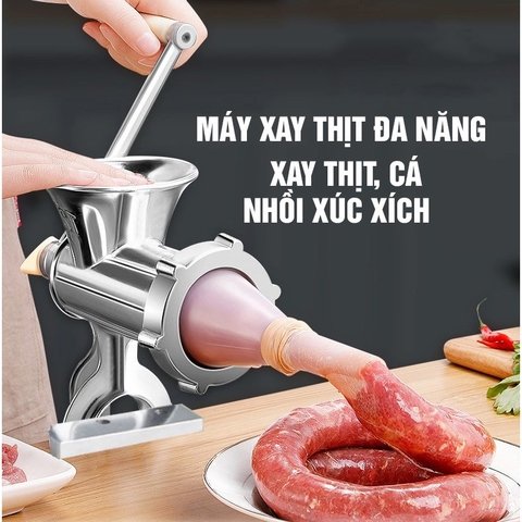 Máy Xay Thịt Quay Tay TB12 Lớn Đa Chức Năng Bằng Nhôm, Nhồi Lạp Xưởng, Xúc Xích, Xay Bột, Làm Mì SP002667