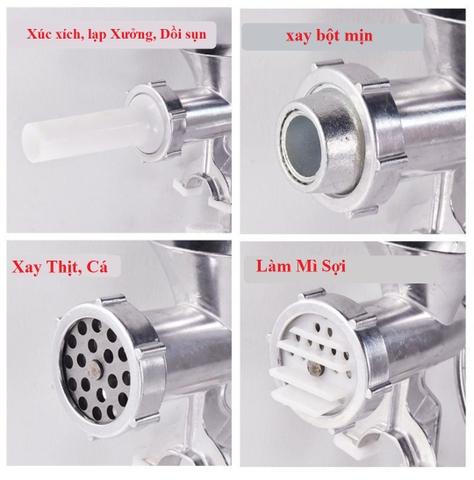 Máy Xay Thịt Quay Tay TB12 Lớn Đa Chức Năng Bằng Nhôm, Nhồi Lạp Xưởng, Xúc Xích, Xay Bột, Làm Mì SP002667