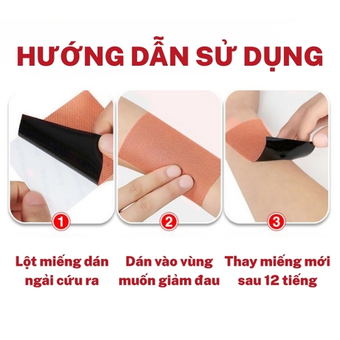 Miếng Dán Giảm Đau Cơ Đau Xương Khớp, Cổ Vai Gáy, Cao Dán Thành Phần Ngải Cứu Lành Tính PVN9342