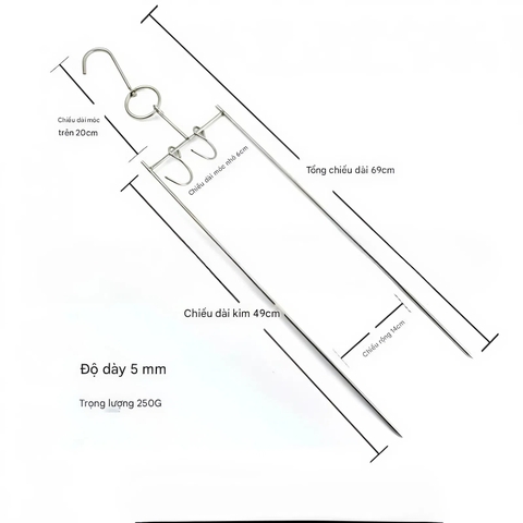 Móc Heo Sữa Inox Vuông Dày – Bộ Phụ Kiện Quay Heo Sữa Chuyên Nghiệp