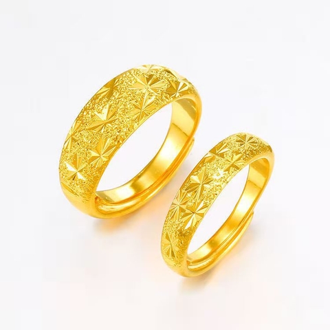 Nhẫn Đôi, Nhẫn Cưới Cho Nam Và Nữ Mạ Vàng Jewelry Vàng Cát Việt Nam 18k - Khắc Bằng 999 Độ Mở Có Thể Điều Chỉnh Được Thời Trang Dành PVN7747
