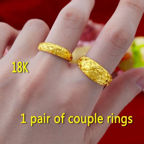 Nhẫn Đôi, Nhẫn Cưới Cho Nam Và Nữ Mạ Vàng Jewelry Vàng Cát Việt Nam 18k - Khắc Bằng 999 Độ Mở Có Thể Điều Chỉnh Được Thời Trang Dành PVN7747