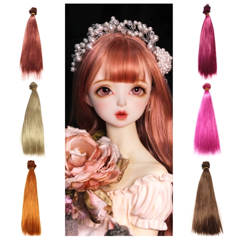 {Đủ Màu} Tép Tóc Giả 5 cm, 15 cm, 25 cm Dán Cho Búp Bê Chịu Nhiệt Độ Cao