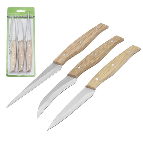 (Đủ Mẫu} Bộ 3, 4 Dao Tỉa Điêu Khắc Rau Củ Quả Trái Cây, Dao Tách Lan Kiếm Thép Không Rỉ Siêu Sắc Cán Gỗ_   Carving Knives Tools