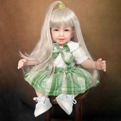 [Đủ mẫu] Búp Bê 55 cm = 22 inch Thân Gòn Mềm Mại  Reborn Silicon Vinyl Doll